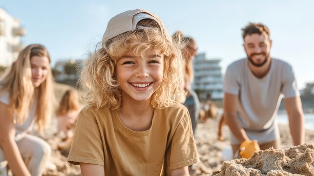United in Purpose: Diverse Group of People Cleaning Beach, Promoting Community-Driven Environmental Conservation