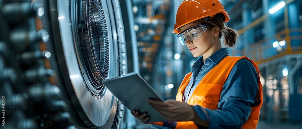Poster wind turbine engineers conducting thorough blade material analysis to ensure optimal performance and