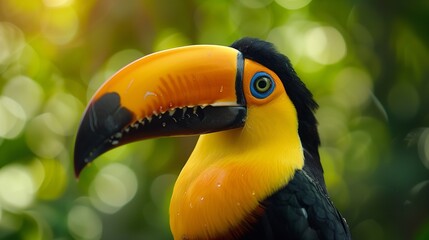 Fototapeta premium Portrait of a tropical toucan bird.