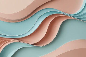 Three Dimensional Abstract Background Design with Curved Lines and Soft Colors