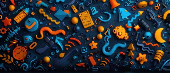 Whimsical Hand-Drawn Doodle Pattern with Playful Elements for Creative Designs