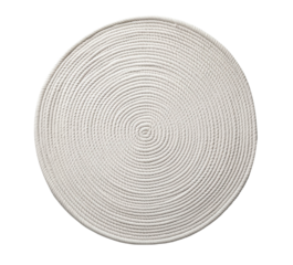 Round woven rug in a neutral color, PNG