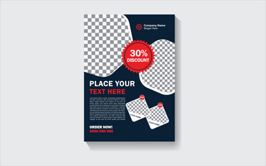 flyer template with healthy and organic food design for banner, brochure, leaflet and advertisement vector illustration