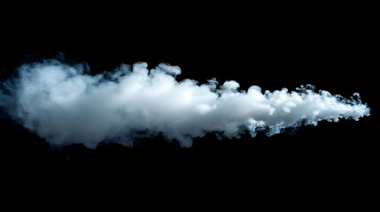 Obraz premium White Smoke Cloud Isolated on Black Background