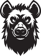 Hyena Head Mascot Silhouette isolated on white background