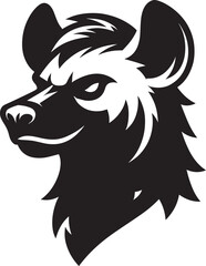 Hyena Head Mascot Silhouette isolated on white background