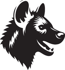 Hyena Head Mascot Silhouette isolated on white background