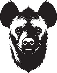Hyena Head Mascot Silhouette isolated on white background