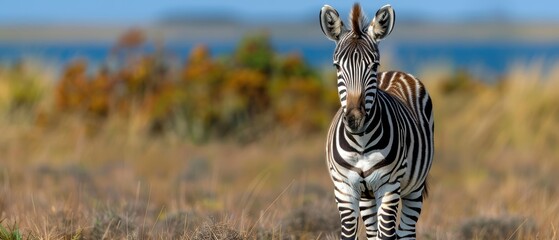 Majestic Young Zebra on the Vast African Plains