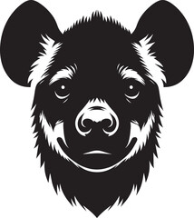Hyena Head Mascot Silhouette isolated on white background