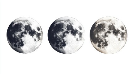 Obraz premium Full moon phases vector design set,This image is an image of the changing process of the moon,Moon phases banner,Symbol of Earth natural cycle,Astronomy and astrology,planets,blue moon,copy space.