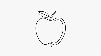 Fototapeta premium Simple Line Drawing of an Apple.