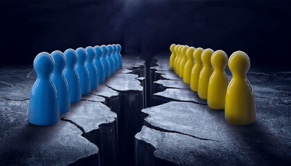 crowd and chasm, division concept