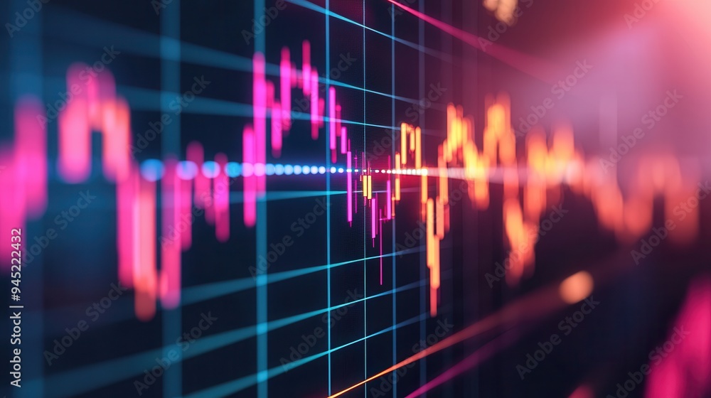 Sticker Abstract Stock Market Data Chart.