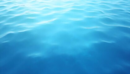Obraz premium Rippling water texture in blue with light reflections and gentle waves, creating a calm, relaxing appearance. Ideal for nature, wellness, and background graphic projects.