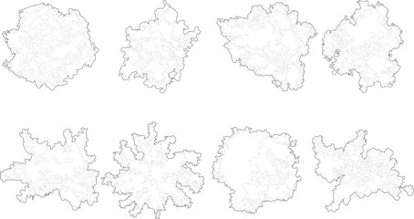 Tree plan outline silhouettes - top view 2 © GRASSS.H