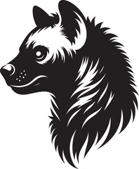 Hyena Head Mascot Silhouette isolated on white background