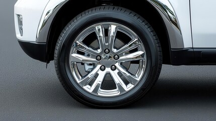 A chrome effect vehicle wheel rim with a polished, mirror-like finish, chrome effect, wheel rim, polished