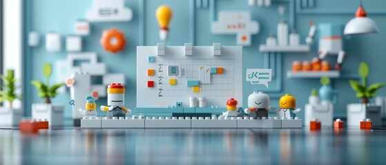 Obraz premium Innovative Team Collaboration: -Detailed of Professionals Brainstorming Ideas on a Whiteboard