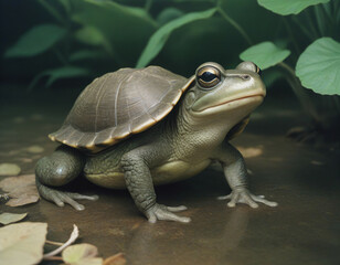 Obraz premium Hybrid animal between Frog and turtle.