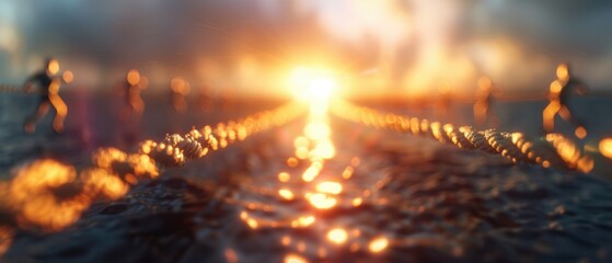 Naklejka premium Dynamic High-Definition ing of Corporate Team Building Exercise with Diverse Group of Professionals