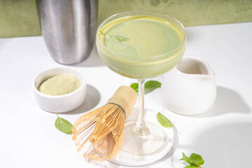 Matcha martini cocktail