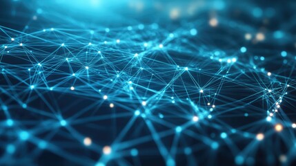 A stylized image of a digital network with connected lines and nodes, representing advanced communication.