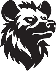 Hyena Head Mascot Silhouette isolated on white background