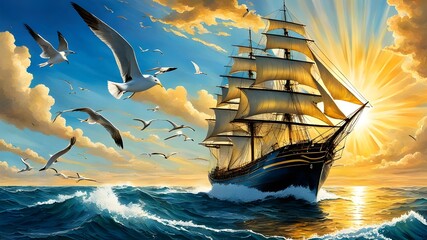 ship in the sea