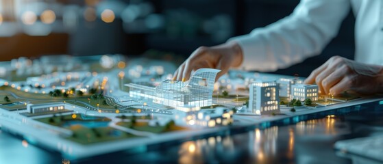 Professional Architect Presenting Detailed Plans in High-Quality