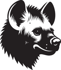 Hyena Head Mascot Silhouette isolated on white background