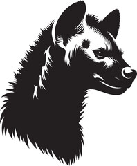 Hyena Head Mascot Silhouette isolated on white background