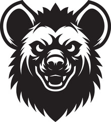 Hyena Head Mascot Silhouette isolated on white background