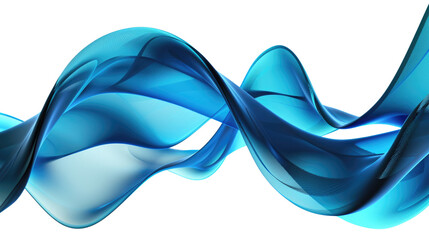 Abstract blue wave on a transparent background.