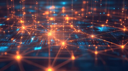 Fototapeta premium An abstract representation of a digital communication network, with glowing connections.