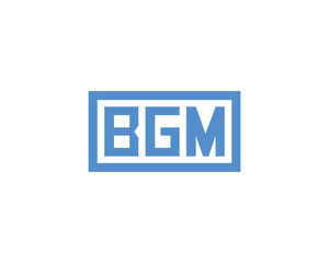 BGM logo design vector template. BGM