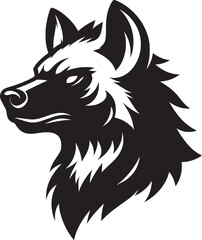 Hyena Head Mascot Silhouette isolated on white background