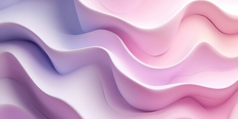 Abstract Colorful Flowing Fabric Waves in Pastel Shades of Purple and Pink, Fluid Gradient Background