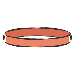 シンプルな首輪の手描きイラスト