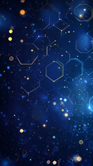 Fototapeta premium Abstract background with blue hexagons of technological elements