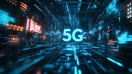 Fototapeta premium 5G technology leads the future