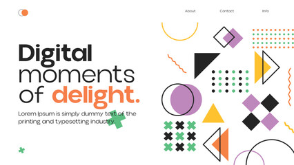 Naklejka premium abstract geometric Website Banner design in full vector art work 