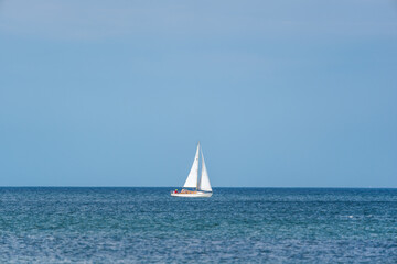 A sailing boat on the ocean