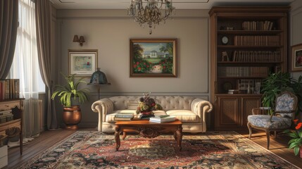 Elegant Vintage Living Room Interior