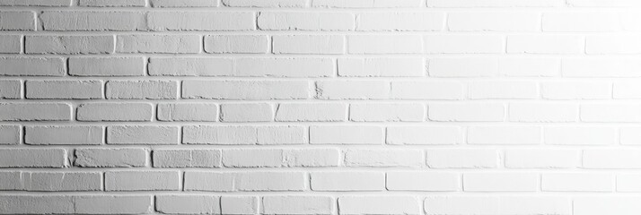 Obraz premium A wide white brick wall texture provides a panoramic backdrop for a home or office design