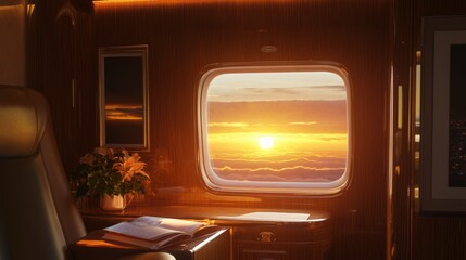 Sunset View from a Private Jet
