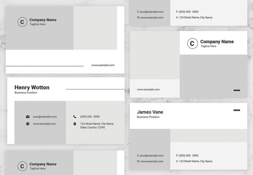 Grey And White Business Card