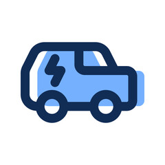 electric car filled line icon