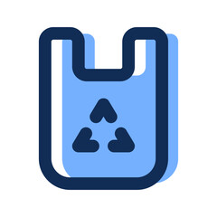recycled plastic Bag filled line icon