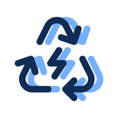 renewable energy filled line icon